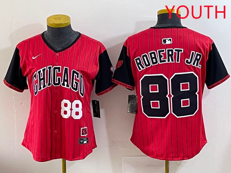 Youth 2025 Chicago White Sox #88 Robert jr Red Joint Name Nike MLB Jersey style 19